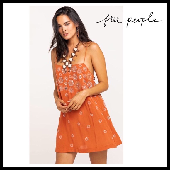 FREE PEOPLE BOHO SLIP SUN TANK MINI DRESS A3C - Picture 10 of 16
